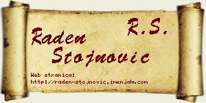 Raden Stojnović vizit kartica